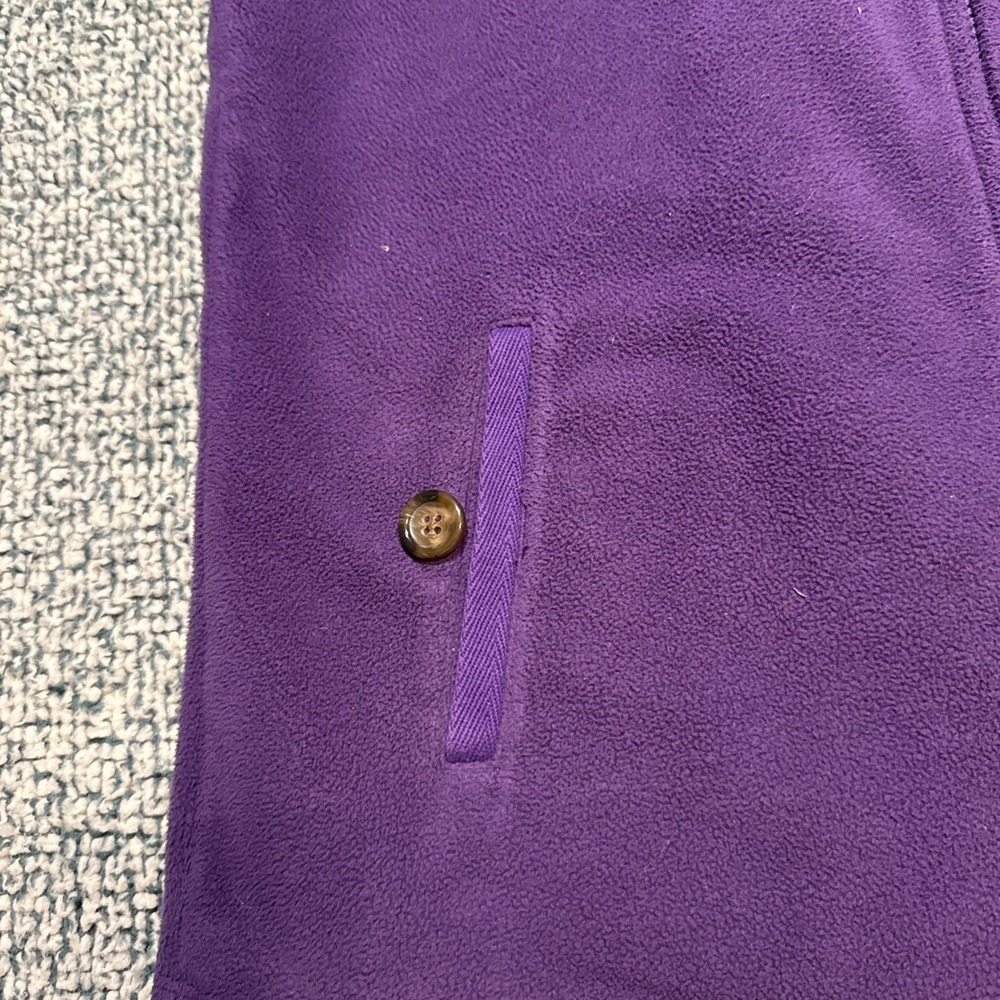 Lands End Women Small 6-8 Purple Fleece Vest Sweater Knit Collar Full Zip Layer - Picture 4 of 9